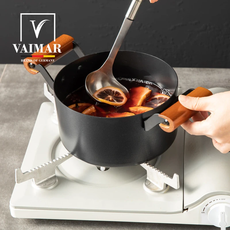 [VAIMR]-وعاء صلب مقاوم للصدأ للفاصوليا السوداء ، طقم إناء 2 ، 16 + 18 محيط محيطي