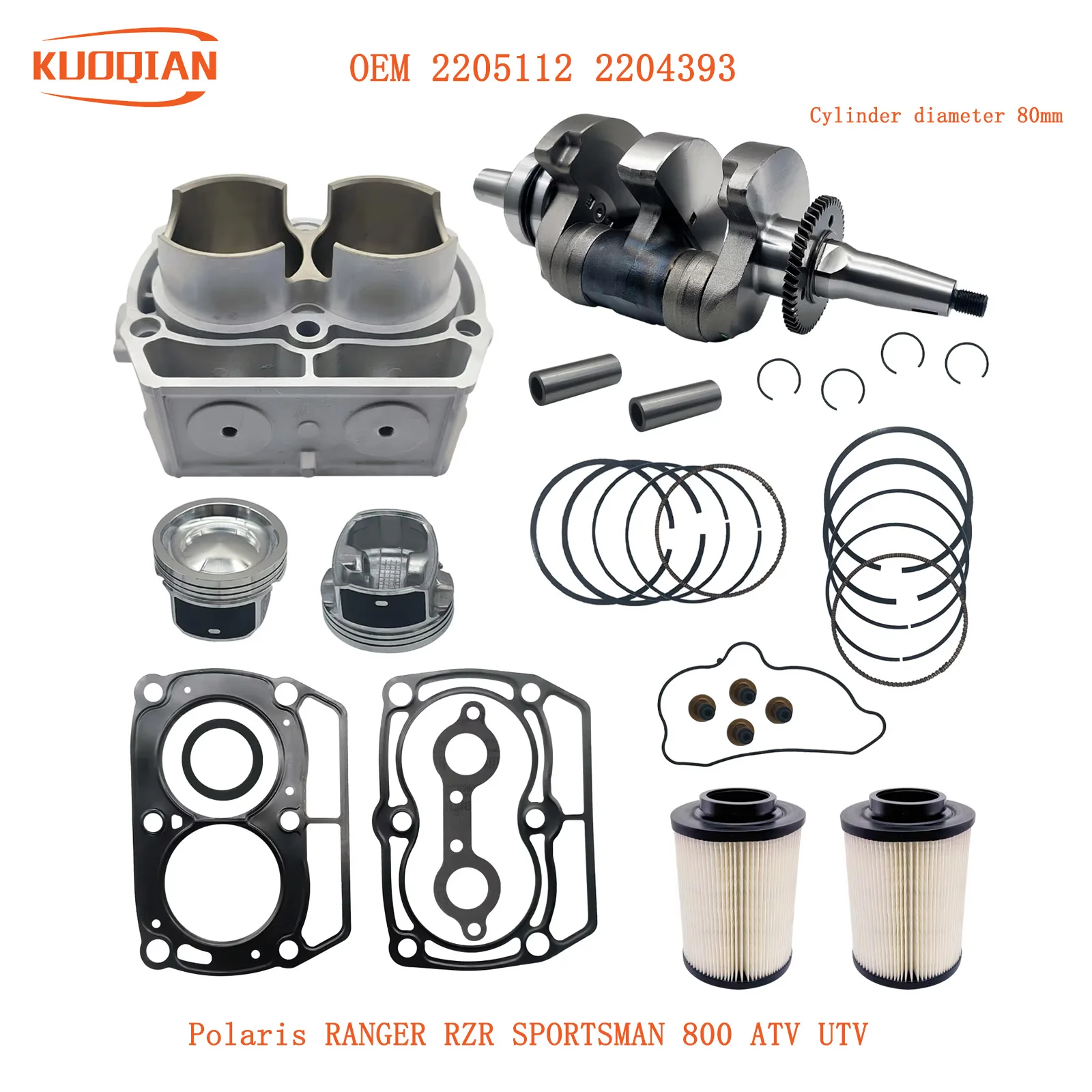 

Комплект коленчатого вала и цилиндра для Polaris RANGER RZR SPORTSMAN 800 ATV UTV 2205112 2204393 2202917 5247360 5254357