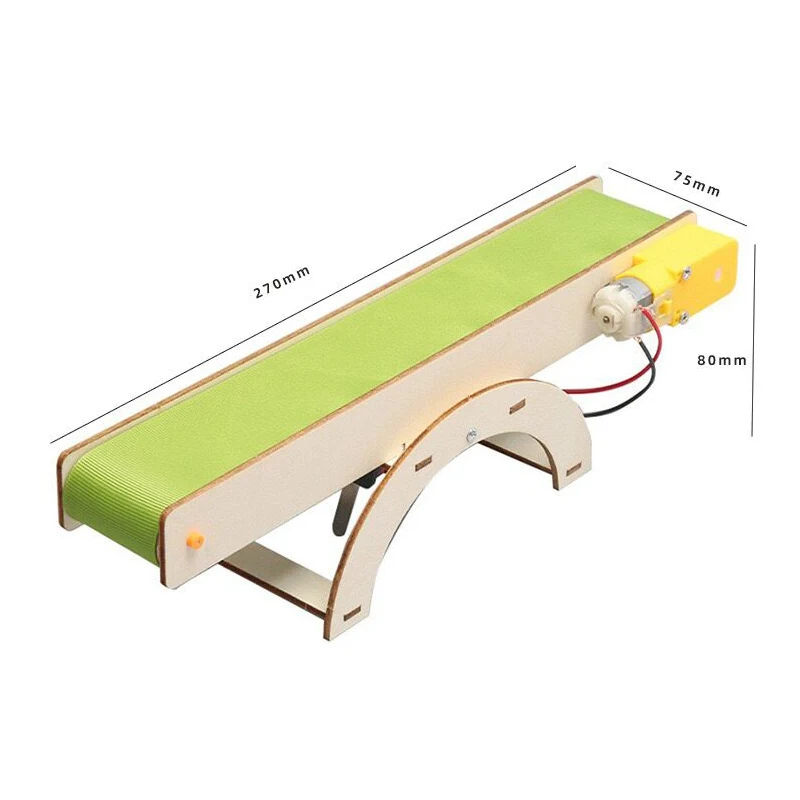 컨베이어 벨트 DIY 피팅 빌딩 키트, 창의적인 공예 취미 교육 장난감, 스템 장난감, 목재 과학 장난감, 어린이 학교 G31 
