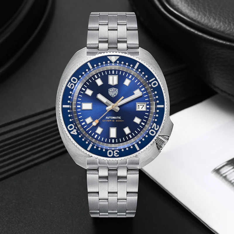 Watchdives WD6105 Diver Watch NH35 Movement Aluminum Bezel Captain Willard Watches Sapphire Crystal Luminous Waterproof 200m