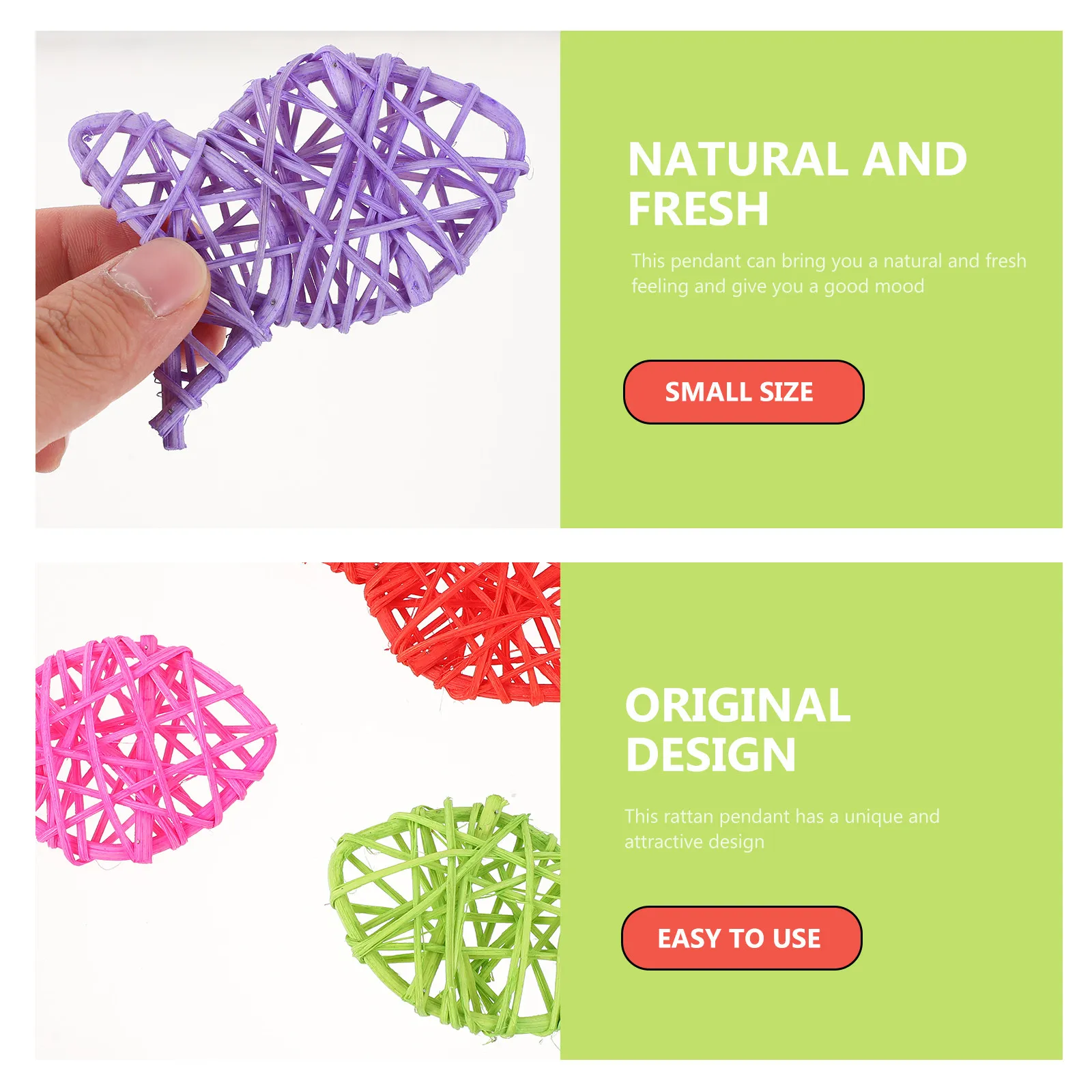 6Pcs Rattan Woven Fish-Shaped Decoration Creative Hollow Pendant for Home Party Thanksgiving Christmas Festival Hanging