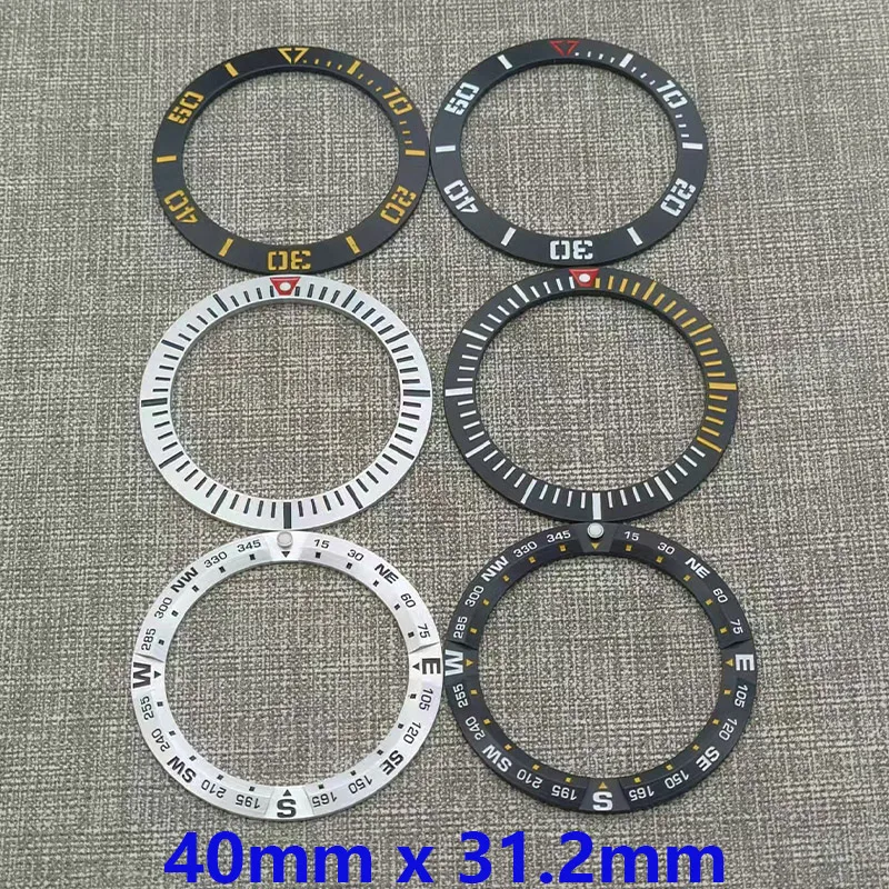 

Mod 40mmx31.2mm Flat Aluminium Watch Bezel Insert Samurai Bezel Ring Fits Series King Samurai NH35 NH36 Men Diving Watch Case