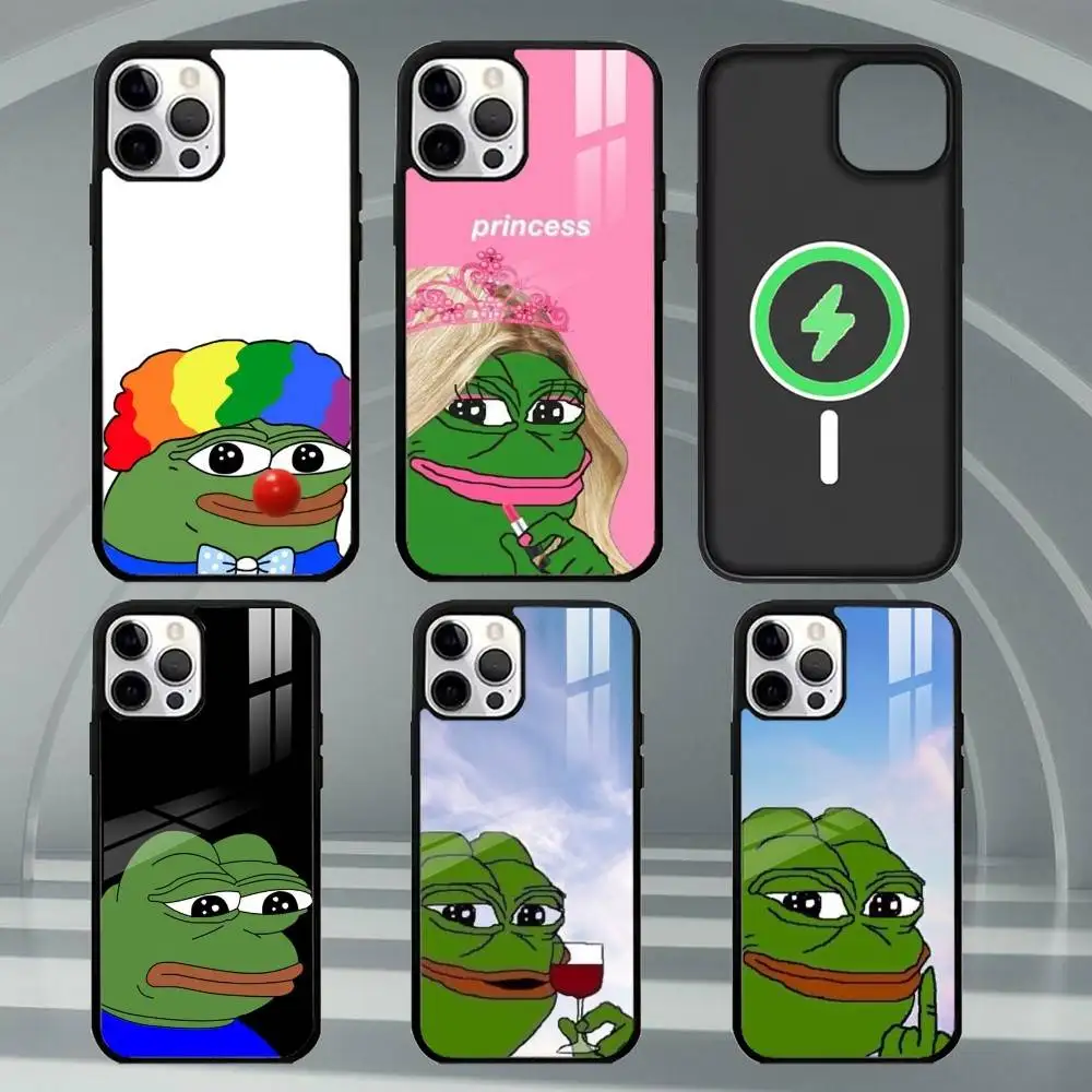 

P-Pepe T-The Frog Phone Case For iPhone17,16,15,14,13,12,11 Plus,Pro Max Magnetic For Magsafe Wireless Charging