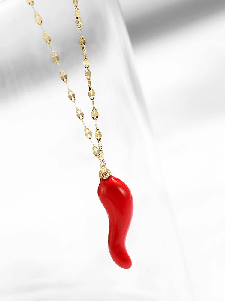 A red chili pepper personalized pendant necklace