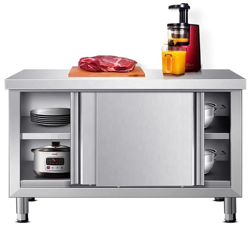 

Stainless steel kitchen Upright cabinet with sliding door Hotel restaurant Commercial kitchenware Patent plate Anti-corrosion