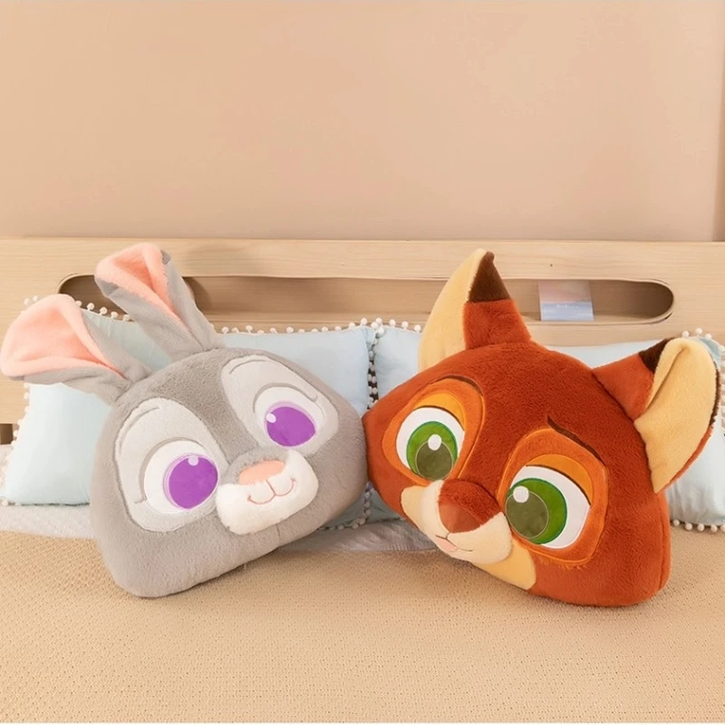 

Новая плюшевая кукла Zootopia 45 см, игрушка-подушка Disney, удобная мягкая большая голова, Джуди Ник, высококачественная подушка для пары, украшения для дивана, подарки