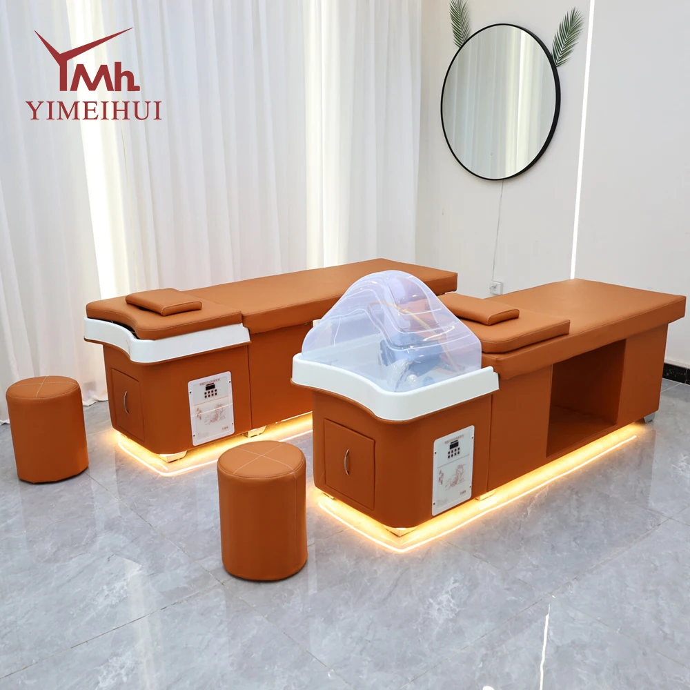 

Head Washing Chair Thai Massage Salon Spa Shampoo Basin Bed Synthetic Leather Lay Washing Chair