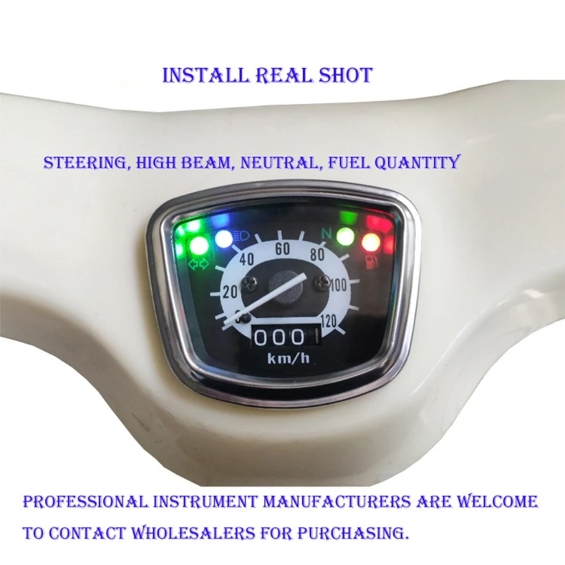Compact Mini Motorcycle Dashboard Odometer Gauge Instrument For C100 C102 C105 C105t Cm91 With Bright LED Backlight