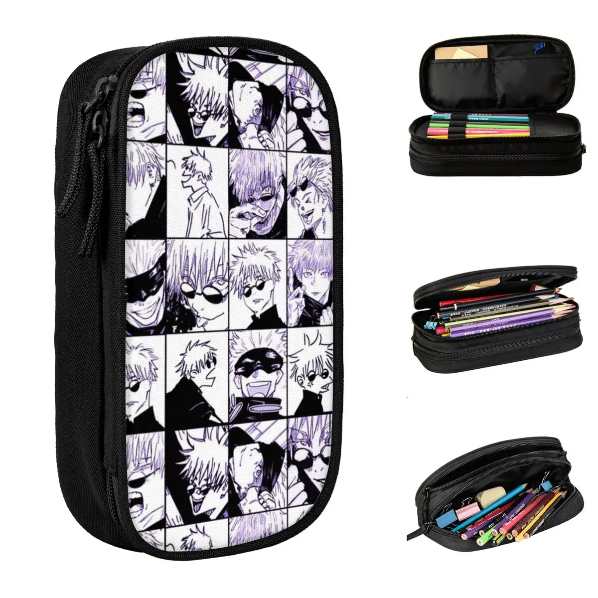 Gojo Satoru Manga Collage astuccio per matite Anime JJK portapenne borse studente grande stoccaggio materiale scolastico astucci cosmetici