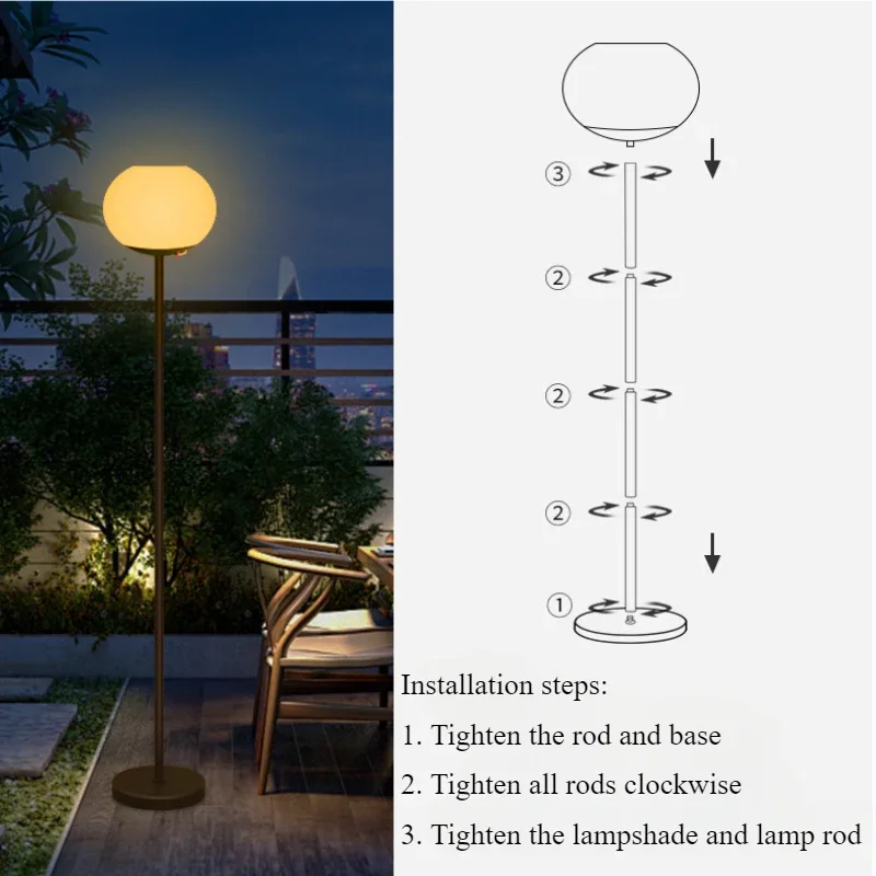 Outdoor Solar Garden Decorative Floor Lamp Waterproof Rechargeable RGB Atmosphere Lights Balcony Bedroom Home Decor LED Lights