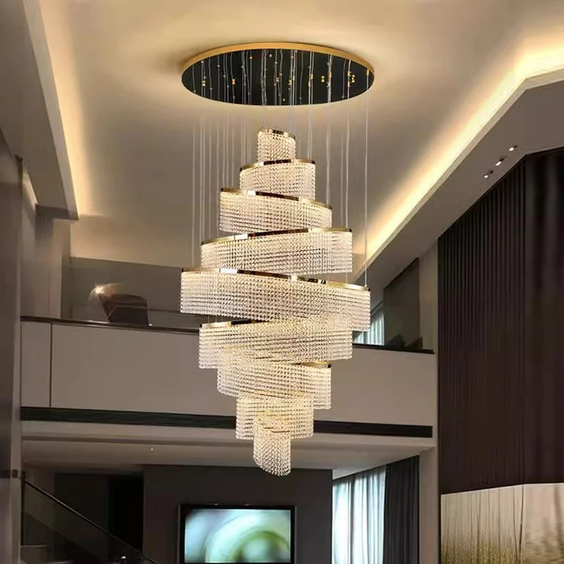 

Modern home decoration crystal chandelier, stair Pendant lamp, living room Pendant lights, interior lighting