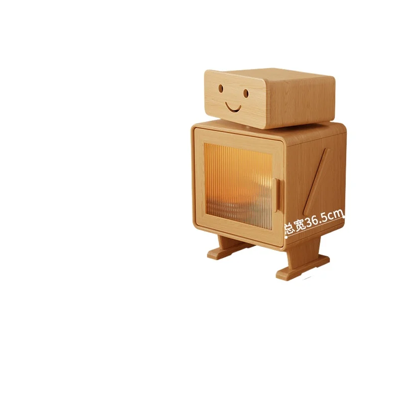 

Creative side cabinet, living room sofa coffee table side cabinet with lamp does not occupy storage space