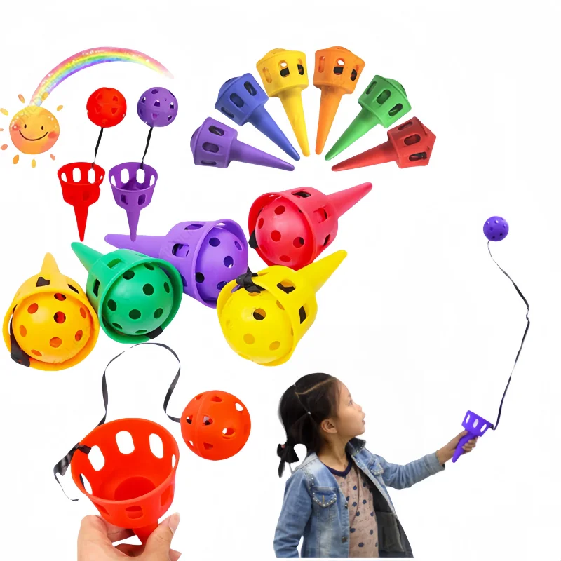 مجموعة ألعاب التكامل الحسي الممتعة للرمي والالتقاط في الهواء الطلق، مجموعة ألعاب الصيد للتدريب على التنسيق بين اليد والعين للأطفال #1