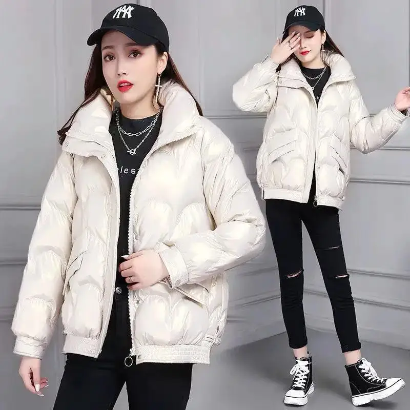 2023 Winter New Women Cotton Coat Winter Jacket Female Warm Large Size Parkas Thick Outwear Bright Face No Wash Overcoat