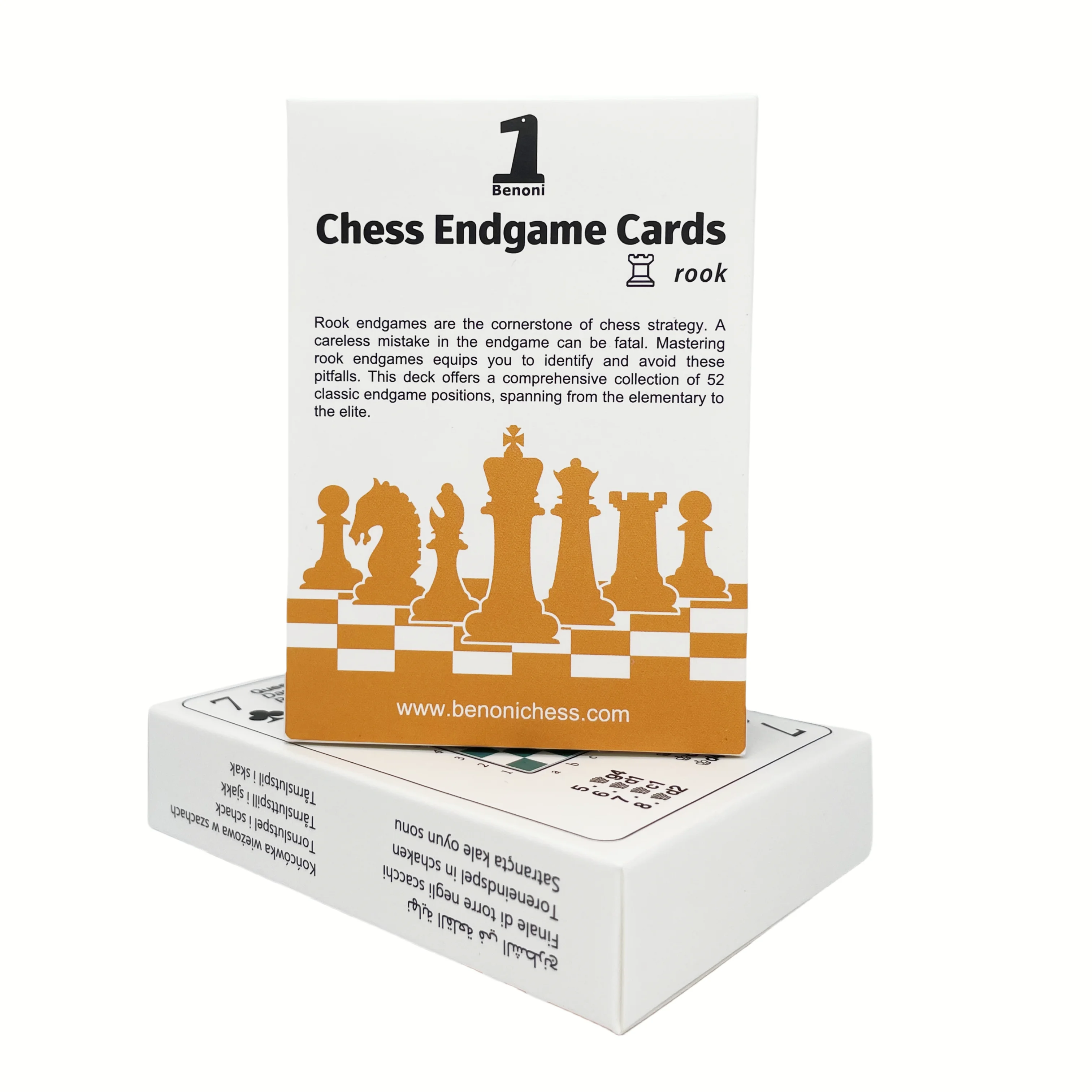 Benoni Chess Endgame Cards (general) - 52 Card Set for Advanced Tactics & Strategy - Chess Educational Gift