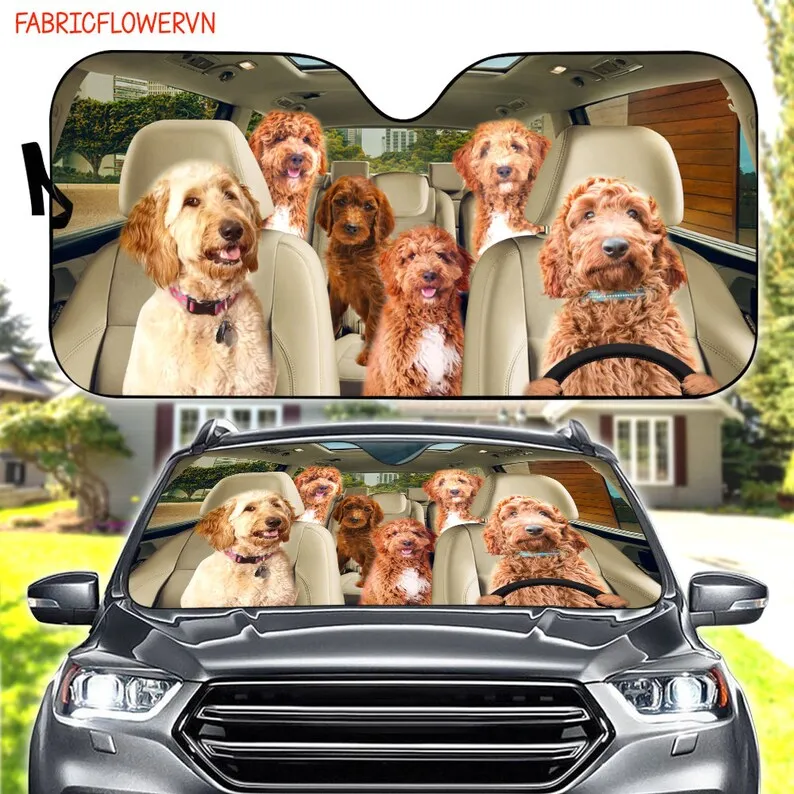 

Irish Doodle Car Sunshade, Irish Doodle Car Decoration, Dog Windshield, Dog Lovers Gift, Dog Car Sunshade, Gift For Mom, Gift Fo