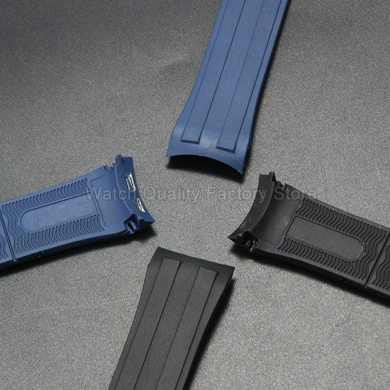 ل MIDO M026 الغوص ساعة ملحق حزام ساعة سيليكون 22 مللي متر تصميم منحني مريح للطي مشبك الفولاذ المقاوم للصدأ الأزرق الأسود