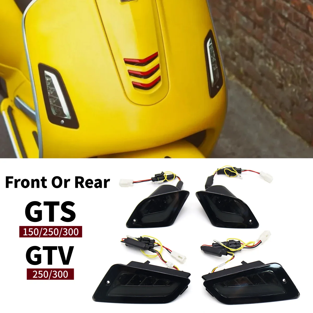 

For Vespa GTS300 GTV300 GTS 150 250 GTV250 GTS/GTV 300 Motorcycle LED Turn Signal Light Front Indicators Rear Flasher Blinker