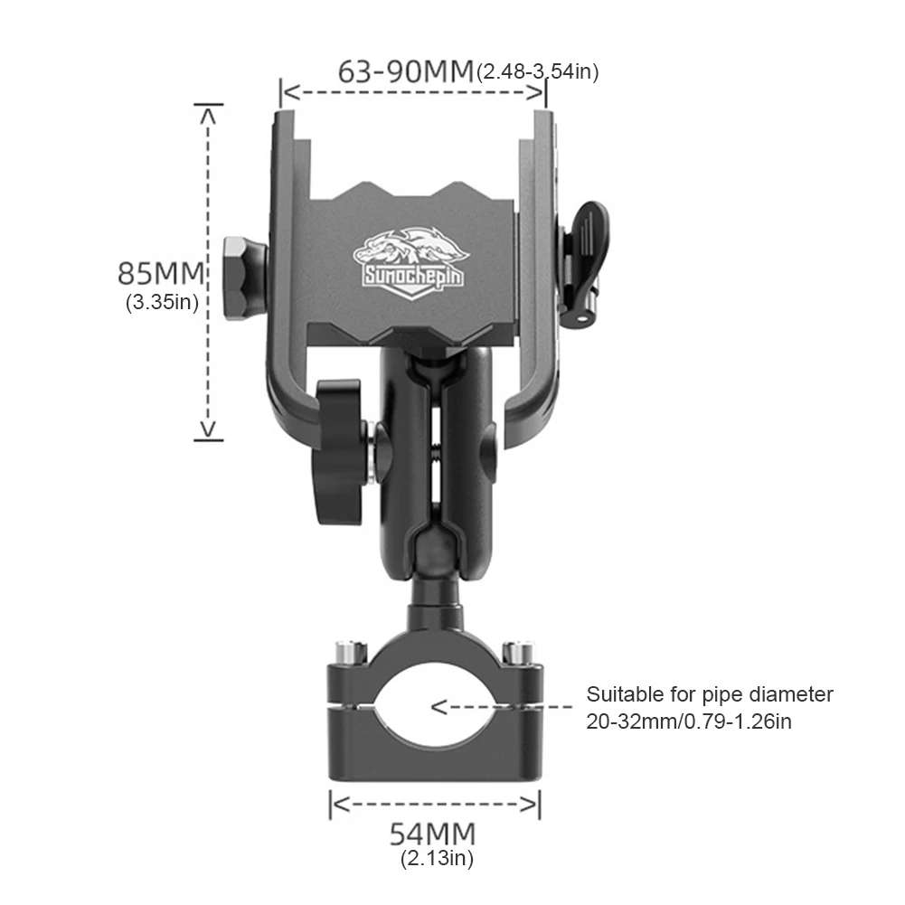Крепление для телефона на мотоцикле из алюминиевого сплава с защитой от сотрясений, держатель для мобильного телефона на мотоцикле, регулируемый навигационный кронштейн для мотоцикла