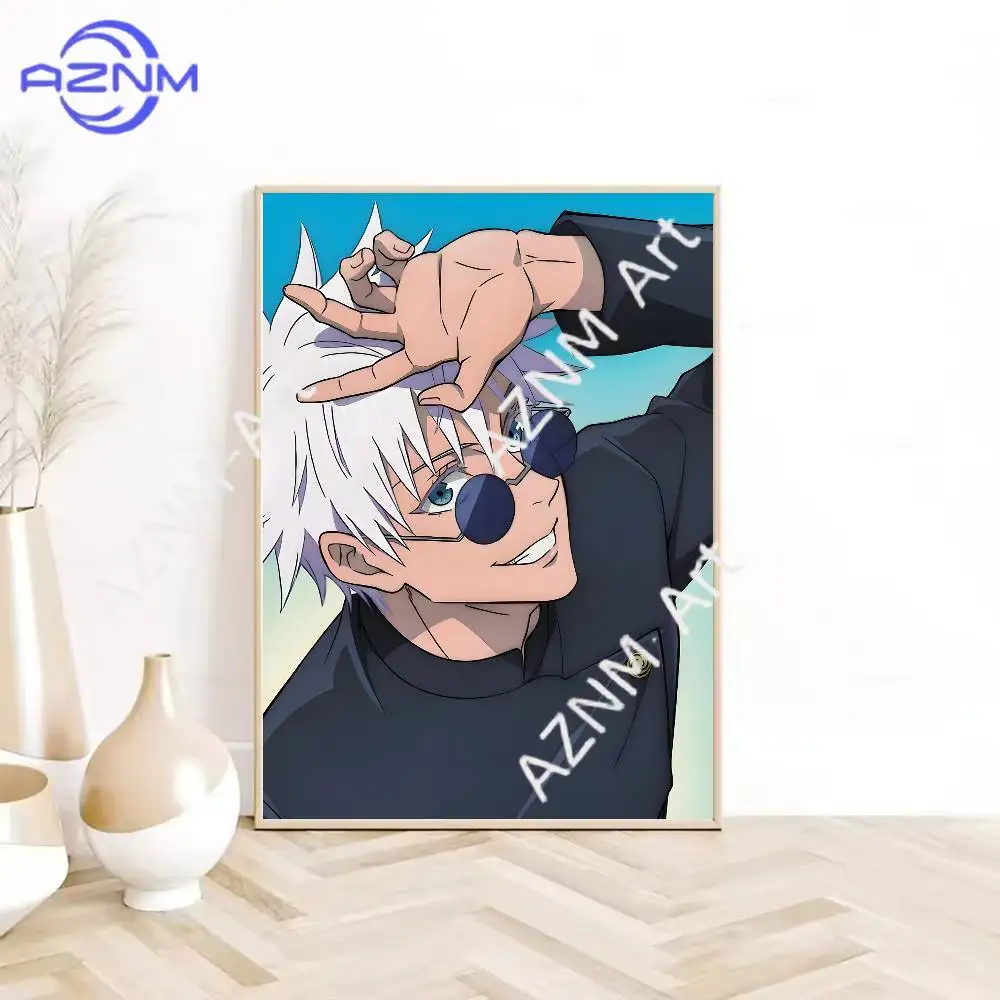 1 unidade de Pôster Autoadesivo à Prova d'Água Jujutsu Kaisen G-Gojo S-Satoru para Decoração de Parede em Cafeterias, Bares e Quartos de Dormitório