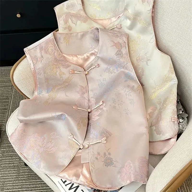 

2025 Female High-end Jacquard Waistcoat Coat Spring Autumn Women Leisure Sleeveless Jacket Retro Lady Large Size 4XL Vest Tops
