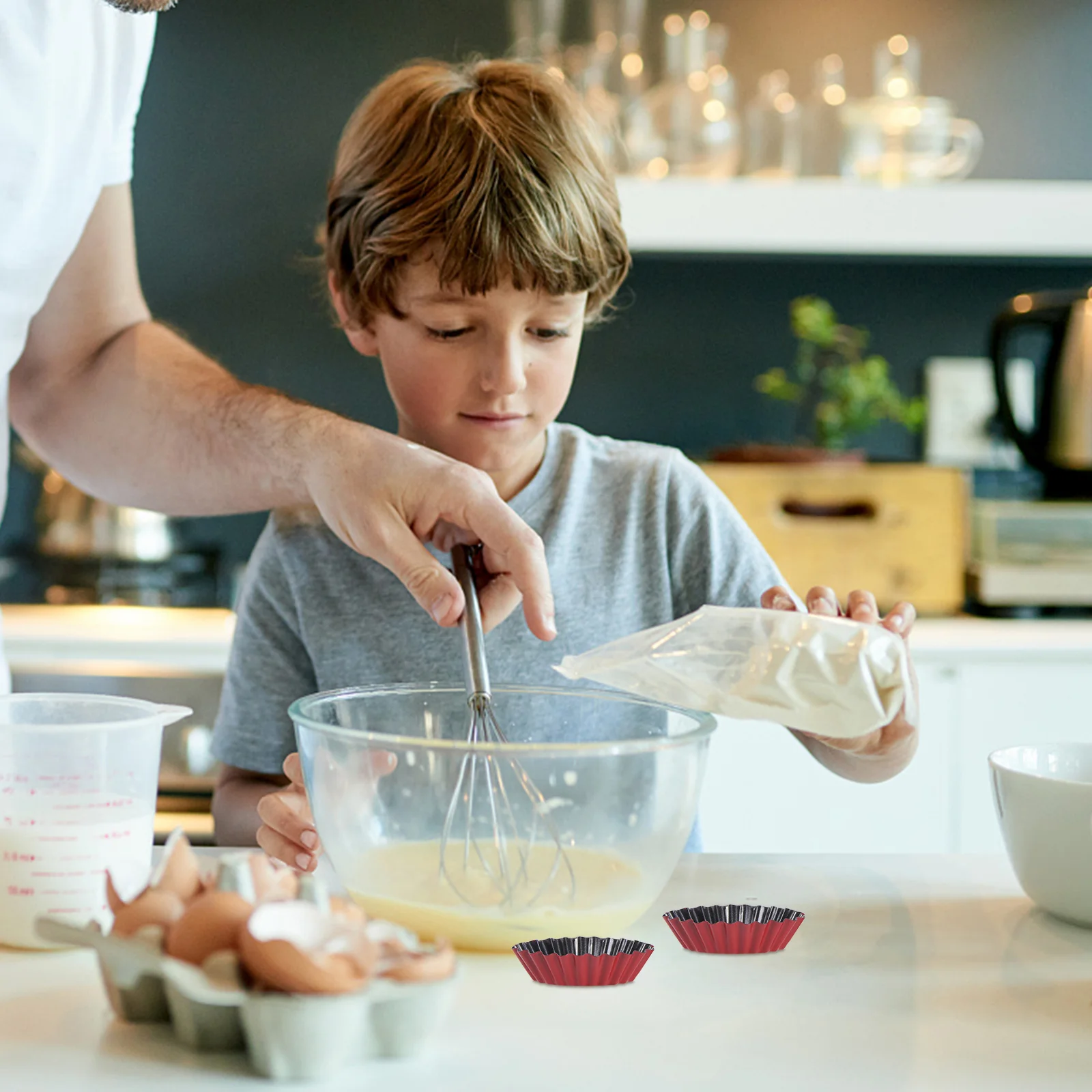 

6Pcs Egg Tart Mould Reusable Non-Stick Silicone Baking Pan for Cookies Pudding Chocolate Fruit Tart Making Oven Safe Flexible