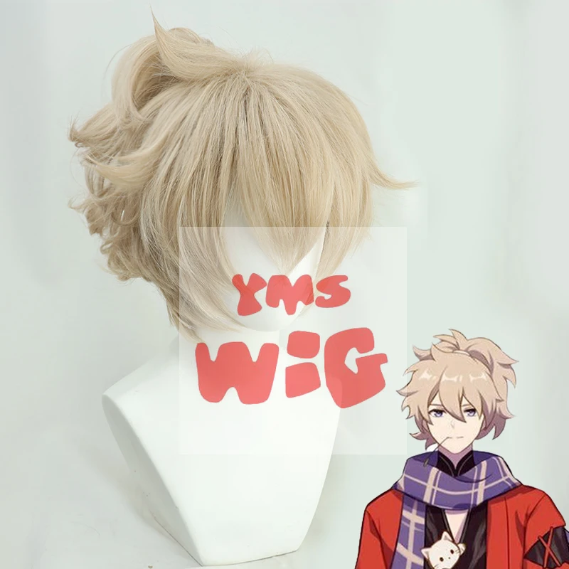 

Game Genshin Impact Friend of Kaedehara Kazuha Cosplay Wig Curly Ponytail Genshin Impact Kazuha's Friend Halloween