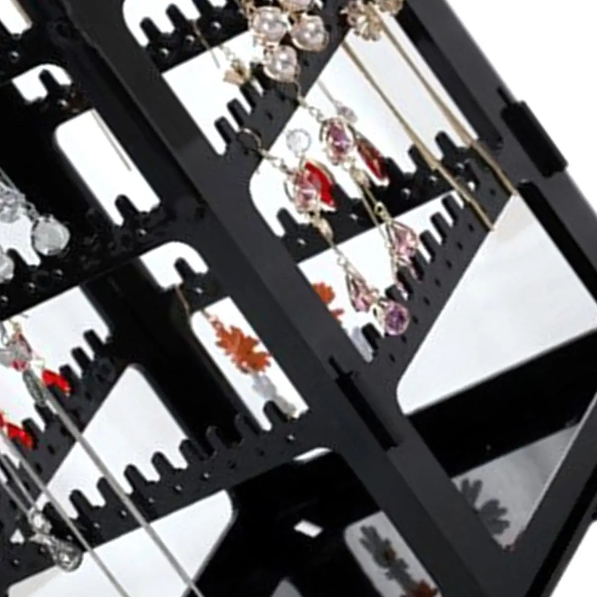 A013 Rotating Jewelry Display Stand Earclip Earring Storage Stand Portable Earaccessory Storage Box Hanging Necklace Stand