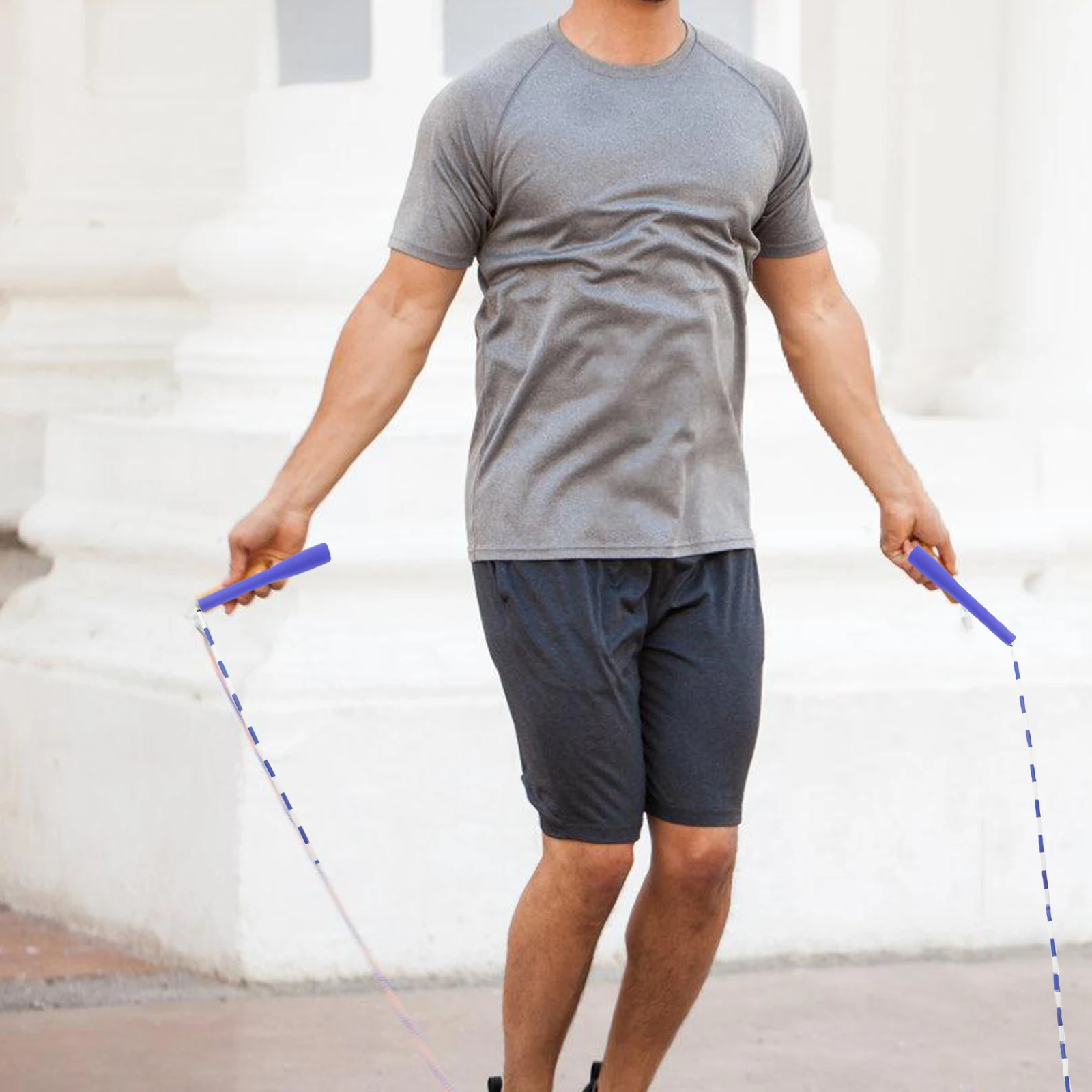 

1pc Bamboo Joint Jump Rope Premium Pvc Fitness Sports Gear Handle For All Ages Skipping Exercise Training Tool