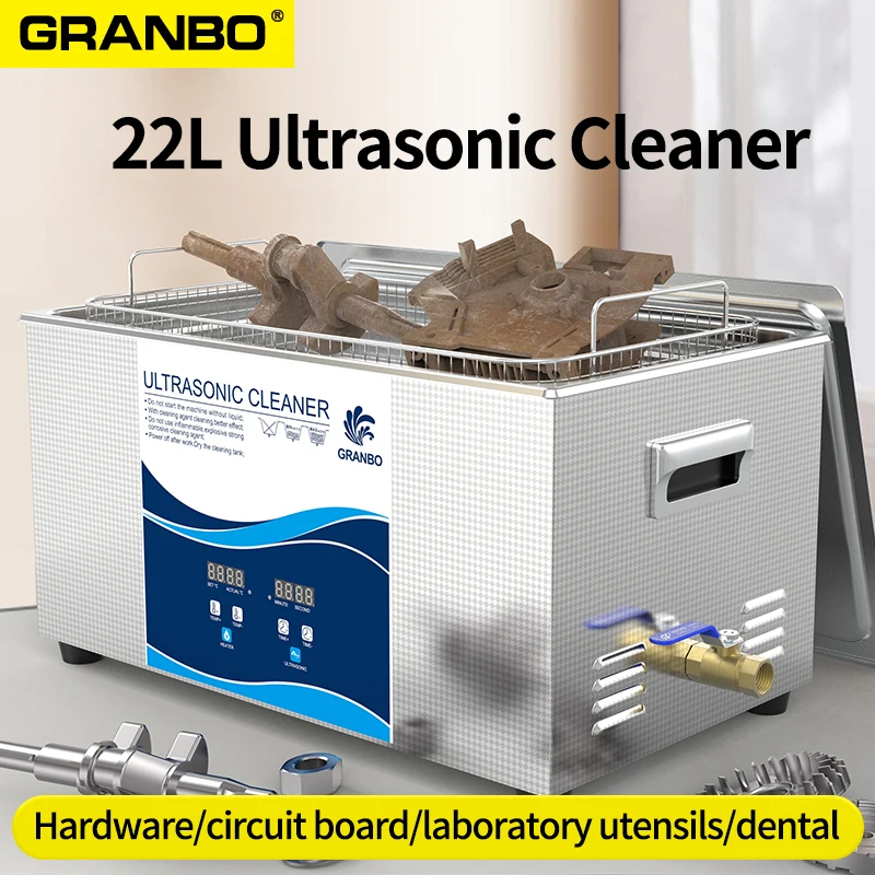 

Digital Ultrasonic Cleaner 22L Heater Timer SUS304 Bath 40KHz Sonicator Degreasing Circuit Board Engine Parts Oil Injector Wash