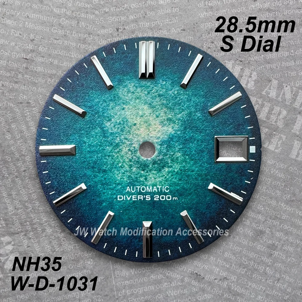 28.5mm S Logo Colorful Dial Suitable For NH35/NH36 Movement Quality Applied Index Riveted Watch Modification Accessories