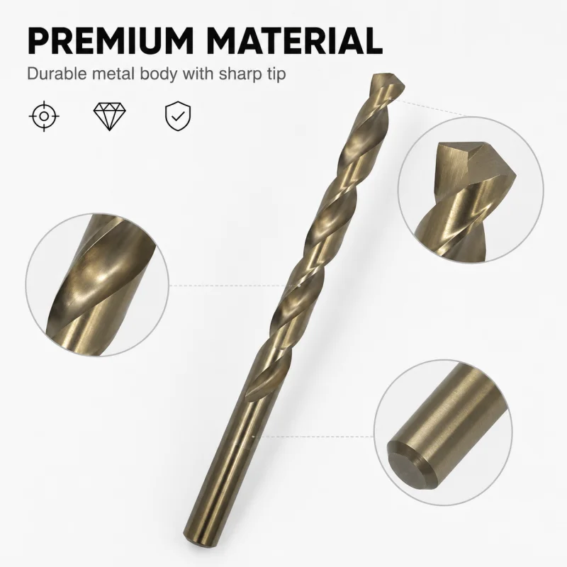 5mm High Speed Steel Twist Drill Bit, Anti-Rust Titanium Coated Drill Bit Precise Cutting for Workshop & Home DIY Use