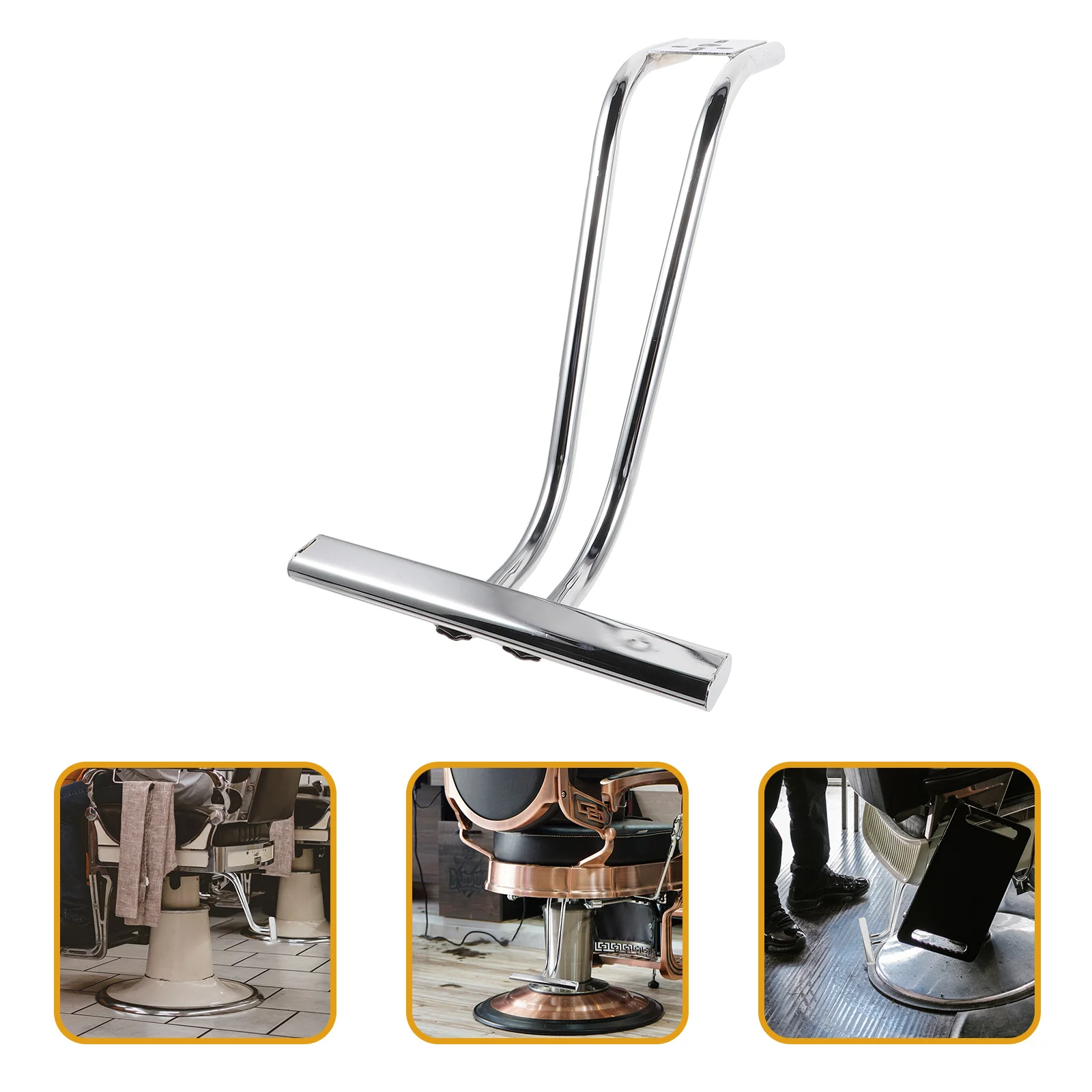 

Salon Chair Footrest Heavy Duty Stainless Steel Replacement Stable Foot Pedal Universal Footplate for Professional Hairdressing