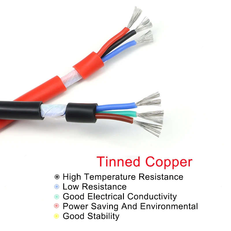 Ultra Soft Multi-Core Silicone Rubber Cable 2 3 4 6 Cores Red Black 0.3mm²~6mm² Flexible Insulated Copper High Temperature Wire