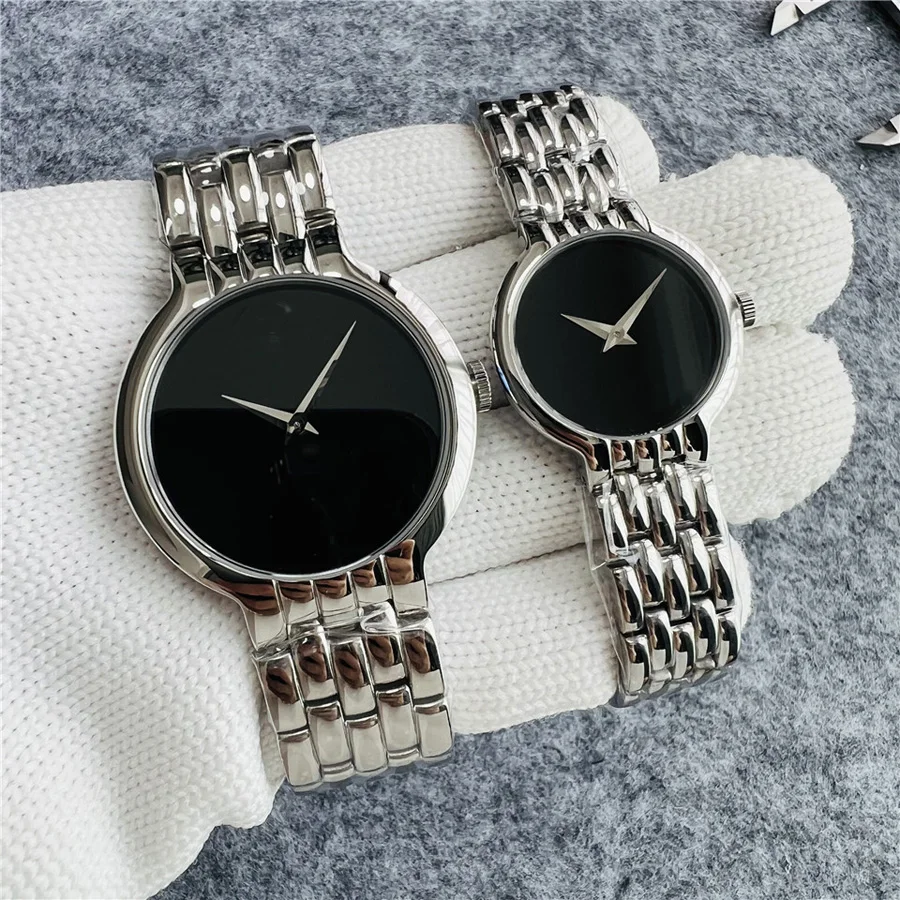 Fashion Brand Wrist Watches Man Woman Lover's 40mm 29mm Stainless Steel Quartz Metal Band Luxury Clock MV19