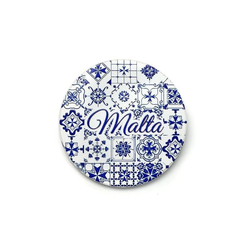 

Malta Souvenirs Round Design Exquisite Pattern Pattern Exquisite Personalized Home Decoration Magnetic Refrigerator Magnet