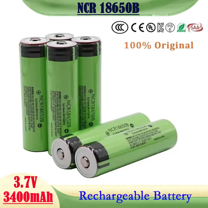 100% Hot Selling LiitoKala Brand New Original NCR18650B 34B 3.7V 18650 3400mAh Rechargeable Lithium Battery Flashlight Battery