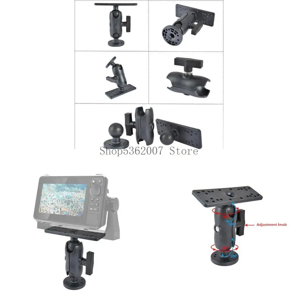 Kayak Boat Accessories Fishfinder GPS Plate Boat GPS Support 360° Mount Marine Electronic Fish Finder Mount Base 40JB