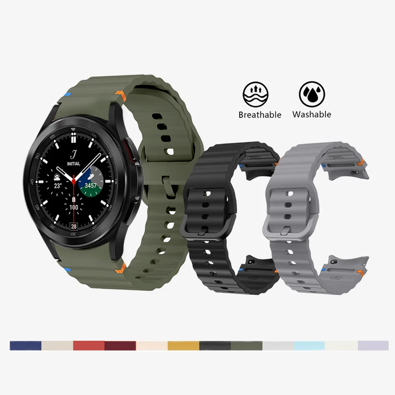 Original Band for Samsung Galaxy watch 7 6 5 4 44mm 40mm Silicone sport bracelet for Galaxy watch 6 classic 43mm 47mm Strap