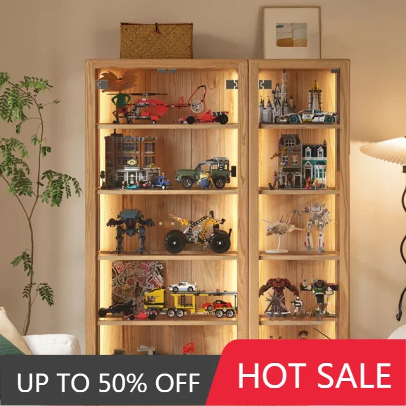 

Display Cabinet Storage Bookcase Furniture Living Room Drawer Type Box Aesthetic Estanteria Habitacion Bookcases Wooden Glass