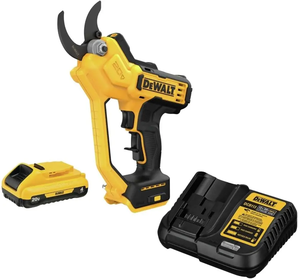 Dewalt DCPR320BDCB240C-BNDL 20V MAX Lithium-Ion 1-1/2 in. Cordless Pruner and 20V MAX 4 Ah Lithium-Ion Battery and Charger