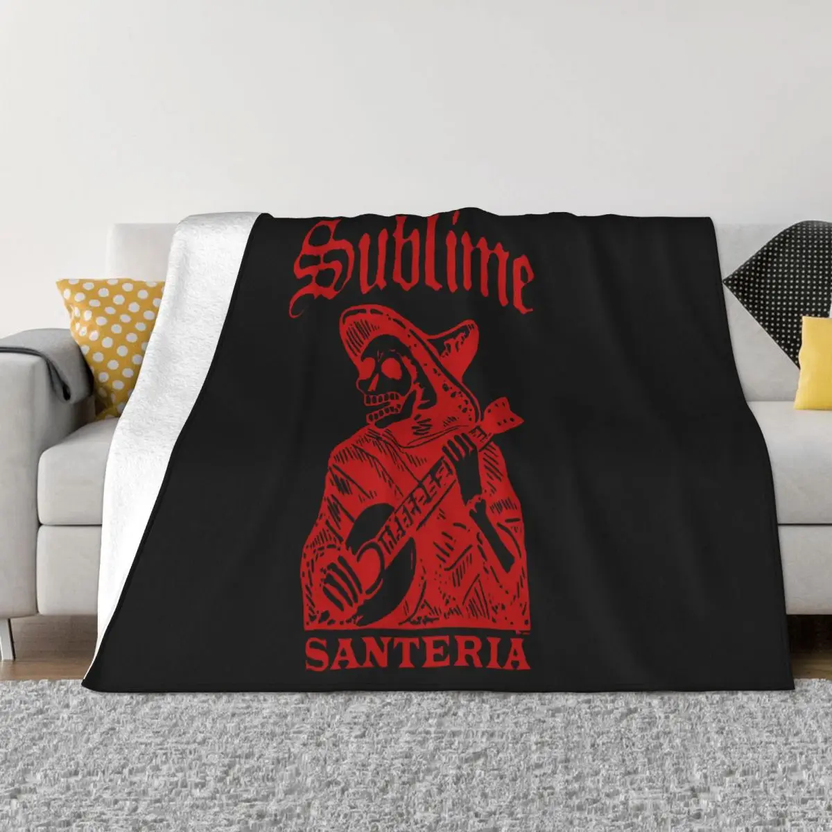 Sublime Santeria Skeleton Rock Band Men's B&W 100 Cotton Women Men Mens Summer Throw Blanket