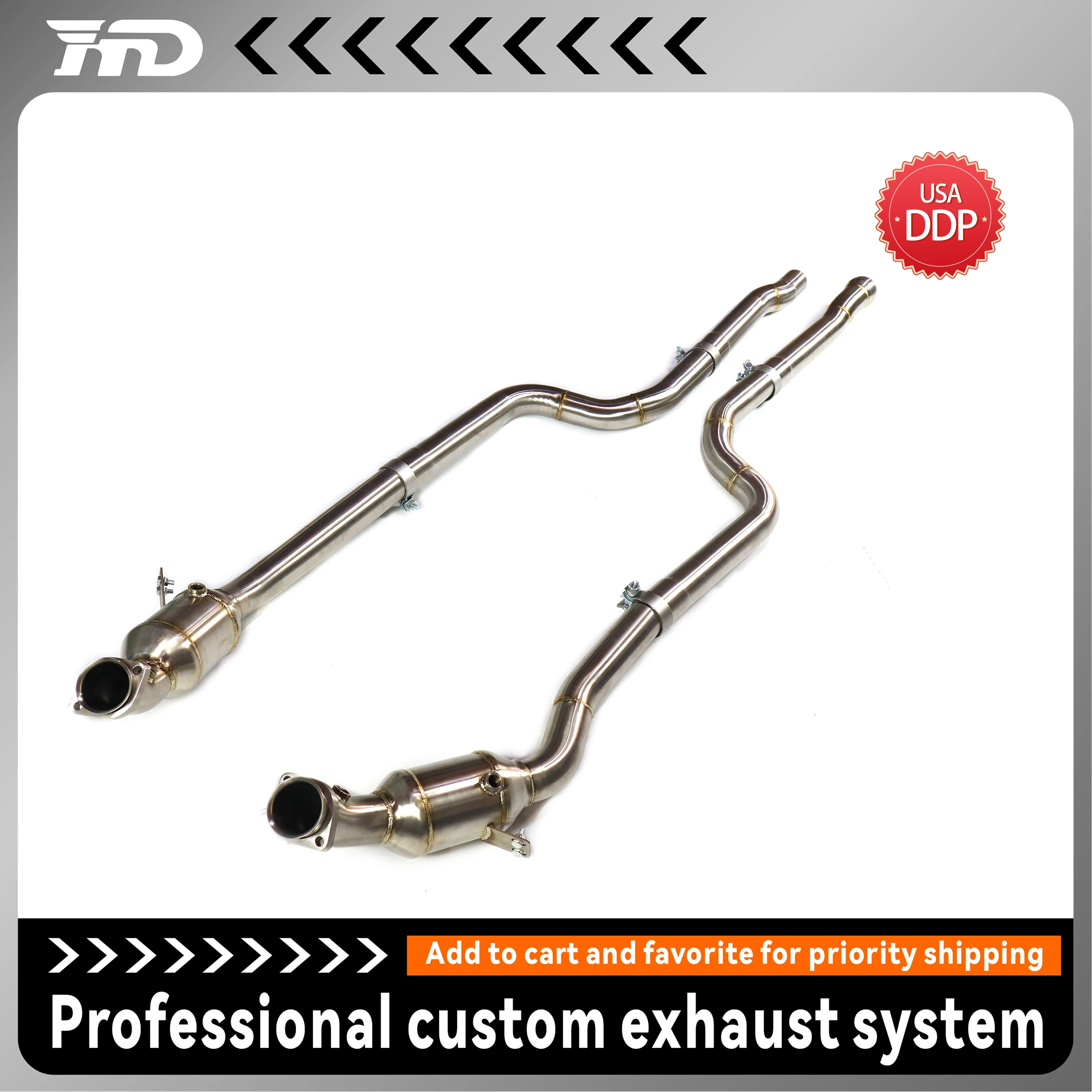 

High Flow Performance Downpipe for Mercedes Benz CLS320 CLS400 3.0T Without Heat Shield Pipe HMD Exhaust System