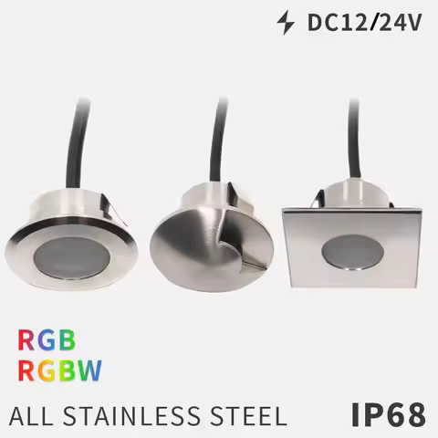 QITU LED Outdoor Garden Lights Waterproof Ground Spot 12V 24V RGB Recessed Exterior Floor Terrace Deck Driveway Lawn Lamp IP68