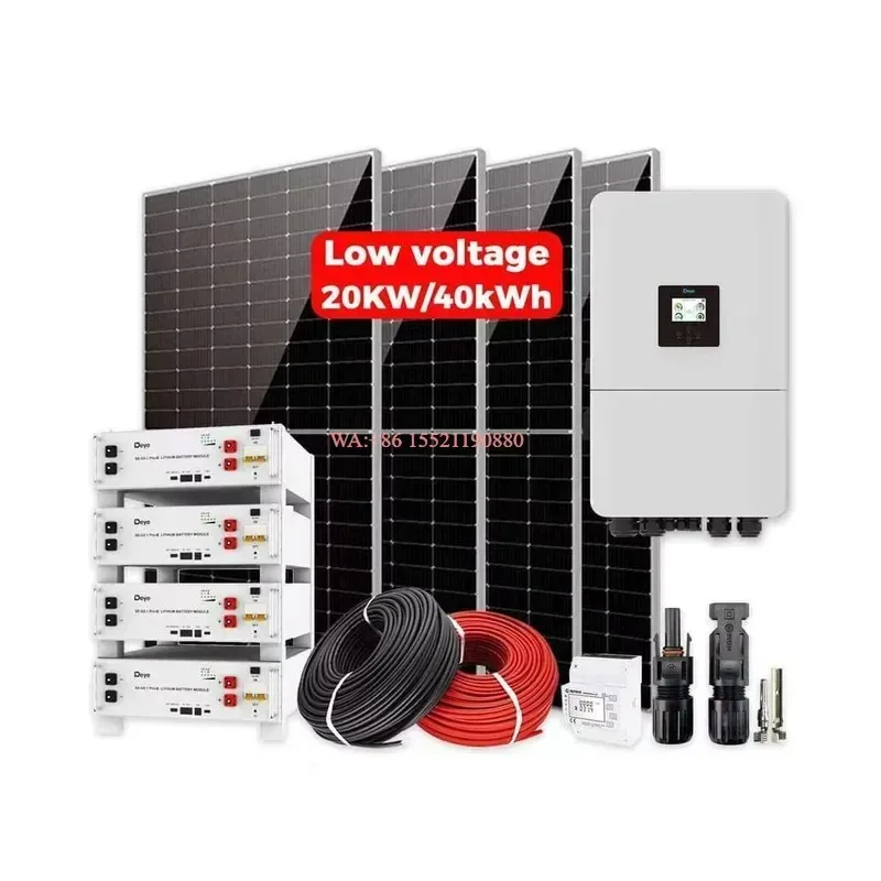 WMWMNU 15KW Hybrid Solar Power System Kit with Inverter Battery and Panels Complete DIY Set Low Price for Residential Home