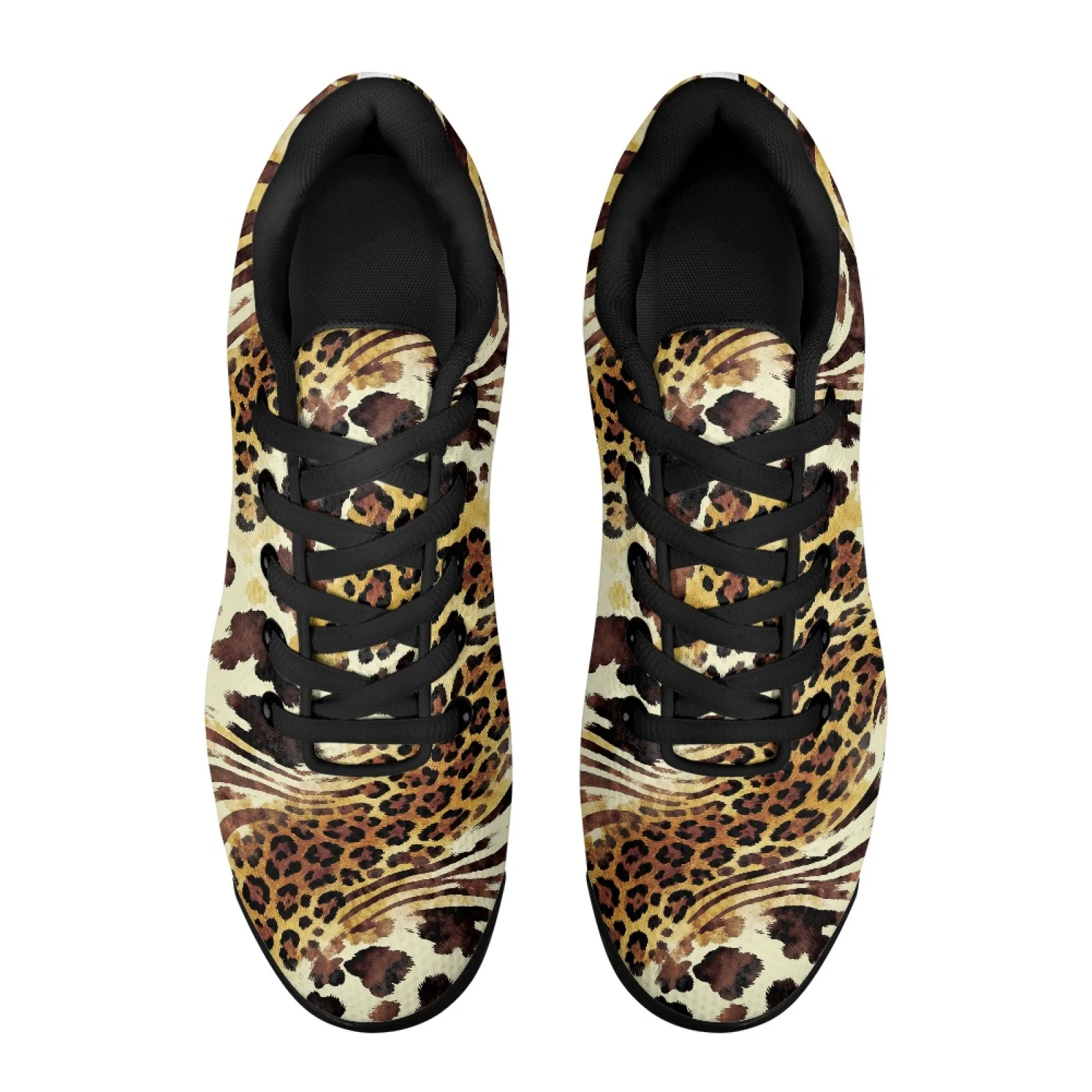 PENSTROLL Leopard Zebra Print Walking Shoes Tennis Basketball Shoes for Men All-Day Comfort Air Running Shoes