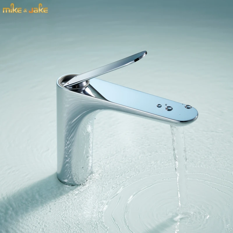 

Single handle hot and cold chrome bathroom faucet brass washbasin faucet deck sink stand tap simple wash basin faucet