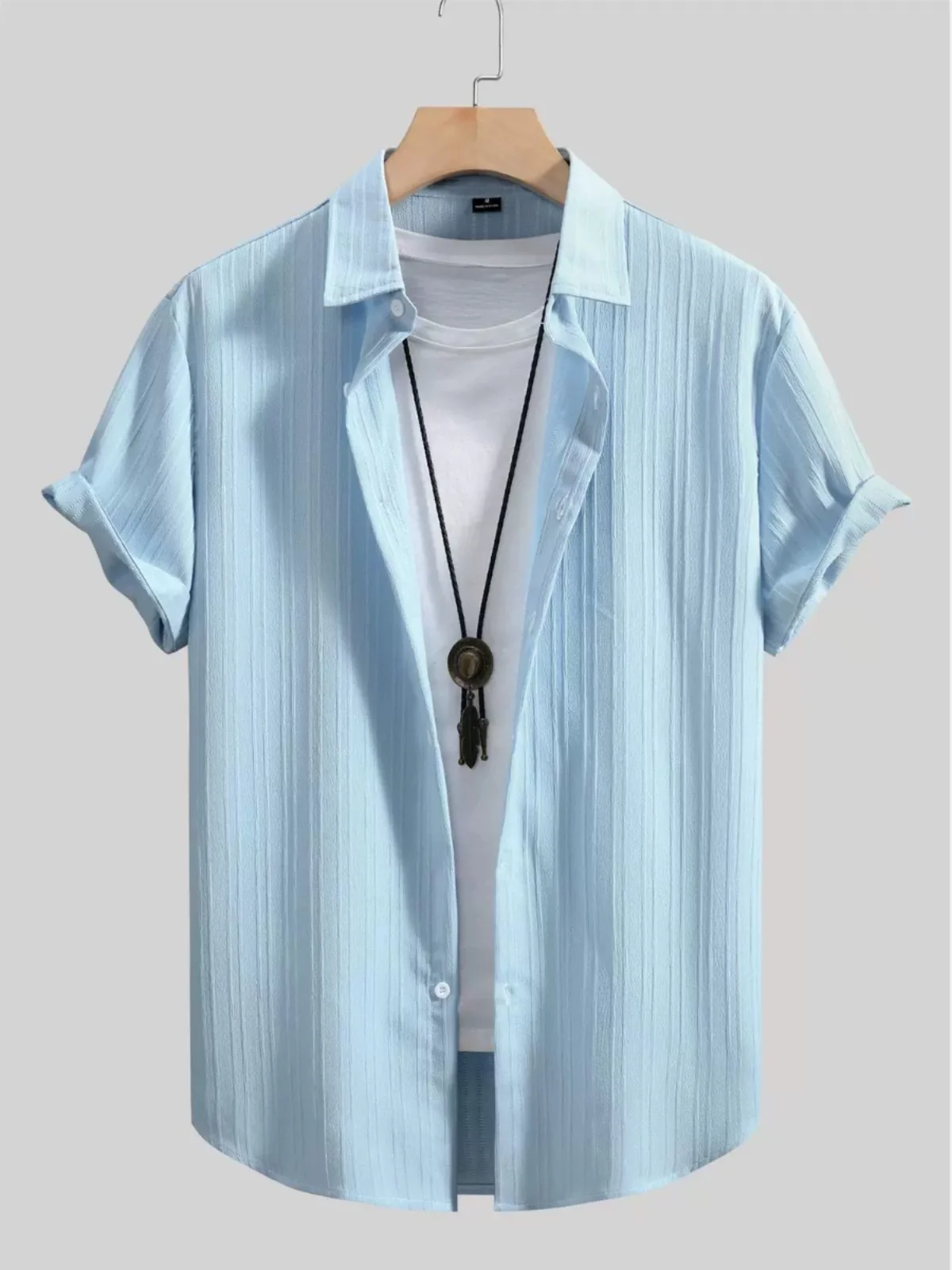 

Casual Striped ort Sve irt Men's Summer Trend Loose Fit Breathable Moisture ng Beach Scene Regular Thin