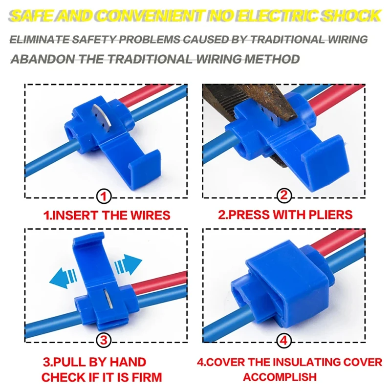 30pcs T-shaped tap without stripping wire clamp boxes, parallel wire buckles, and non stripping wire terminals for automobiles