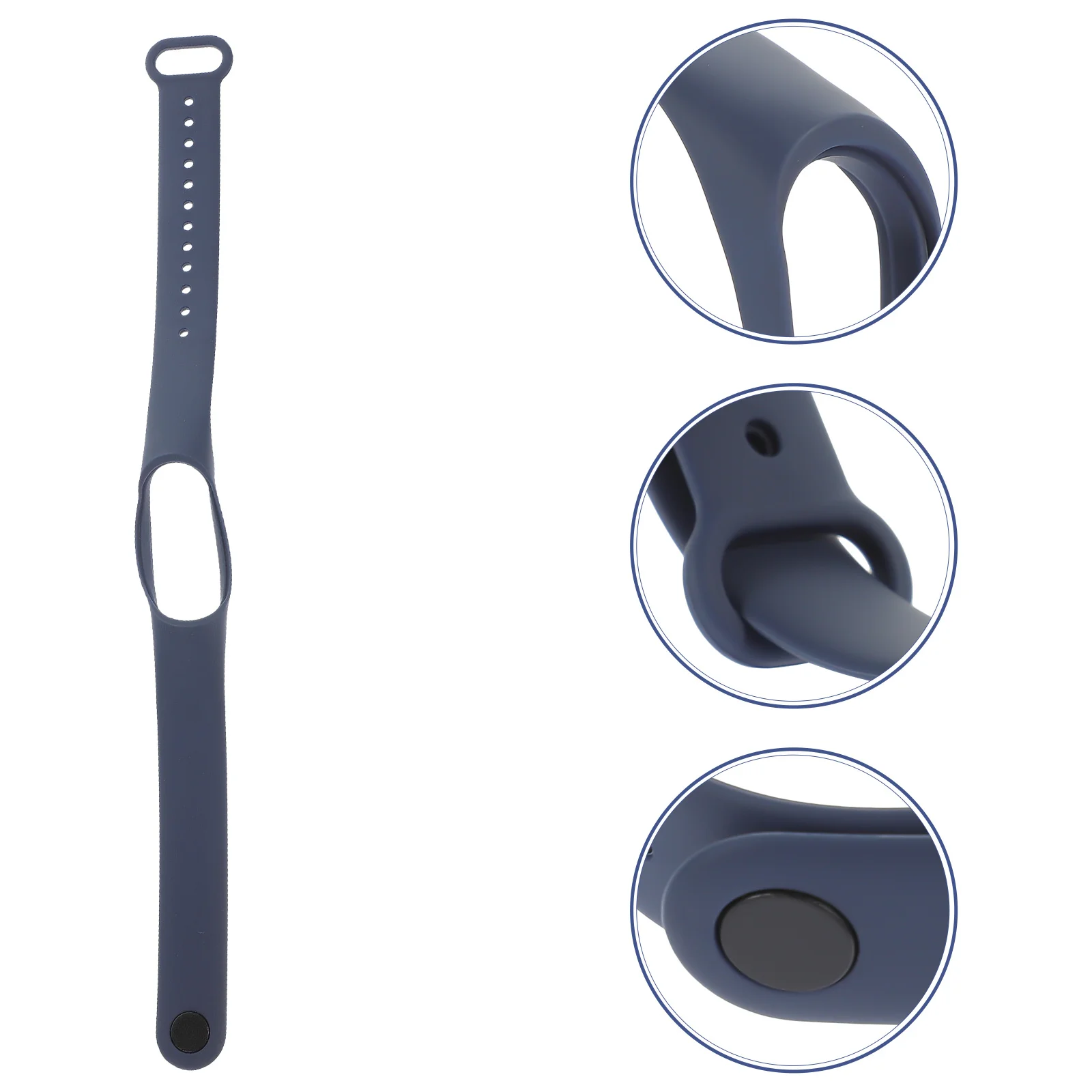 Ciemnoniebieska regulowana silikonowa opaska na nadgarstek nr 11 do smartbanda 3, stylowa i wytrzymała opaska na nadgarstek do smartbanda 3.